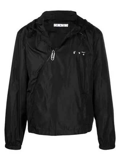 Men's Logo Print Windbreaker Black - OFF WHITE - BALAAN 2