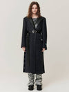 Belted mohair wool single two button coatmelange black - HOLY NUMBER 7 - BALAAN 1