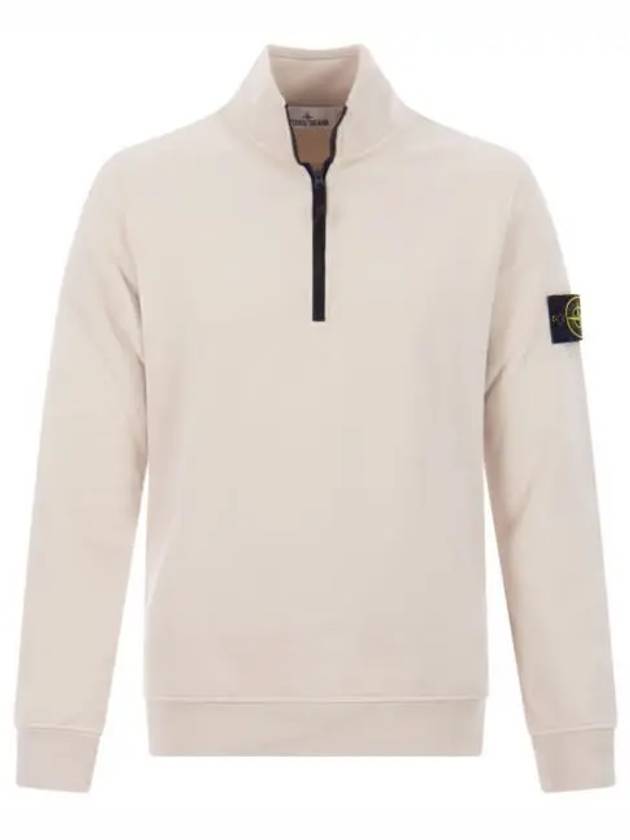 Brushed Cotton Half Zip-Up Sweatshirt Plaster - STONE ISLAND - BALAAN 2