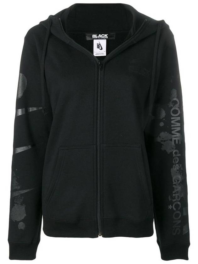 11th Anniversary Black Logo Printing Hooded Zip up 1B T106 052 1 - COMME DES GARCONS - BALAAN 1