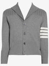 Men's Jersey Stitched Shawl Collar Cardigan Grey - THOM BROWNE - BALAAN 2