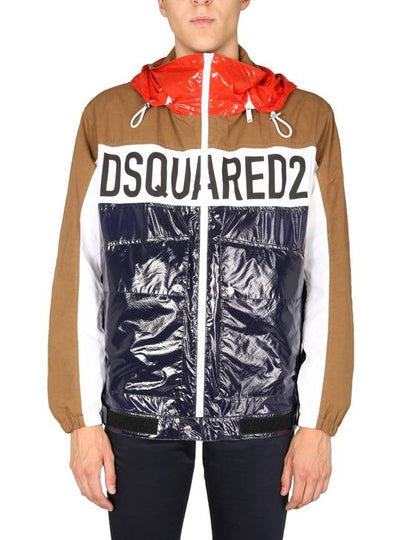 Men's Big Logo Bomber Jacket Navy Beige - DSQUARED2 - BALAAN 2