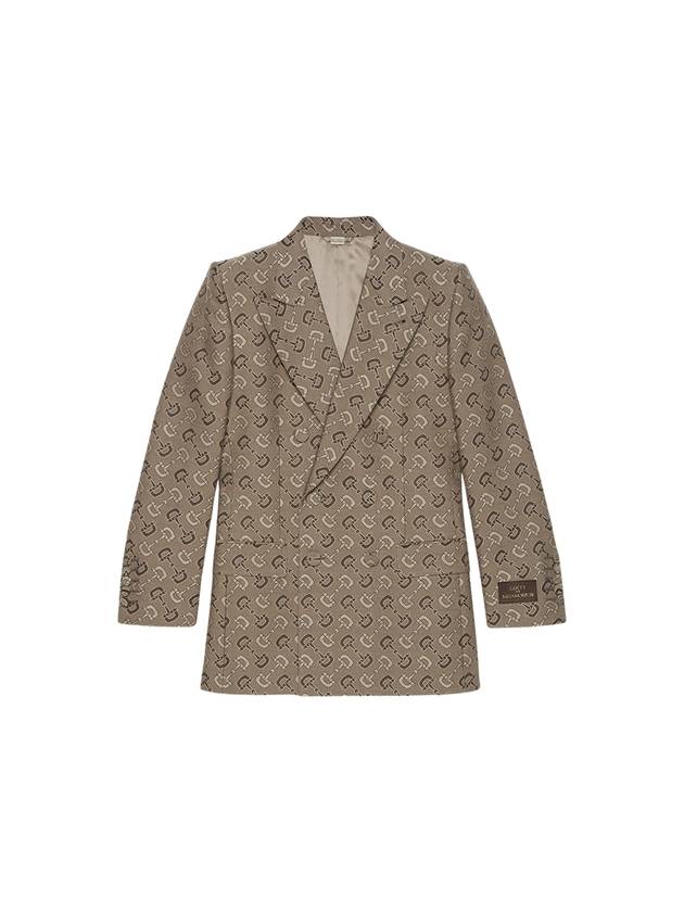 Maxi Horsebit Cotton Jacket Beige Brown - GUCCI - BALAAN 2