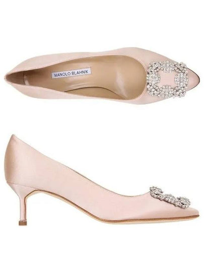 Logo Hangissi Satin Pumps Heel Nude - MANOLO BLAHNIK - BALAAN 2