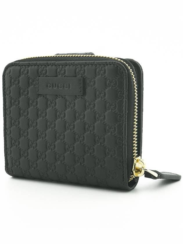 GG Micro Ssima Zipper Half Wallet Black - GUCCI - BALAAN 2