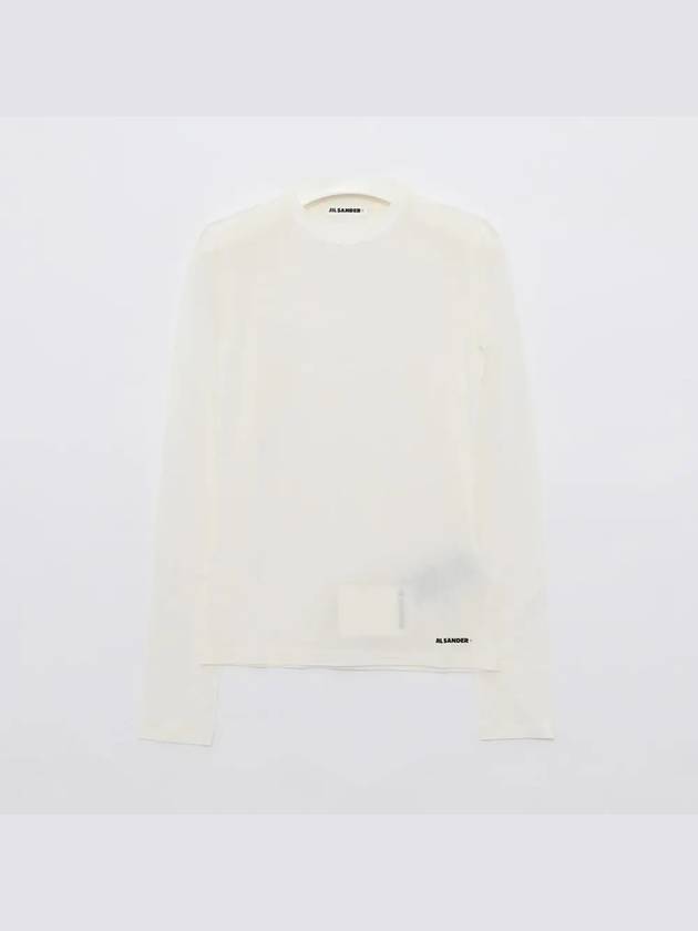 Crew Neck Cotton Long Sleeve T-Shirt White - JIL SANDER - BALAAN 4