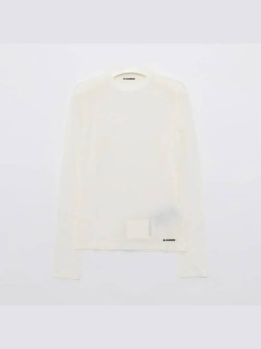 Crew Neck Cotton Long Sleeve T-Shirt White - JIL SANDER - BALAAN 2