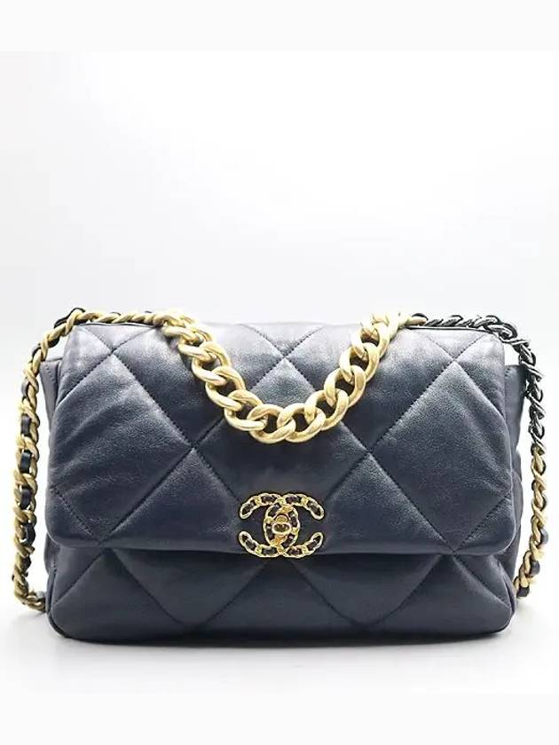 AS1161 Navy Color Nineteen 19 Large Flap Shoulder Bag - CHANEL - BALAAN 2