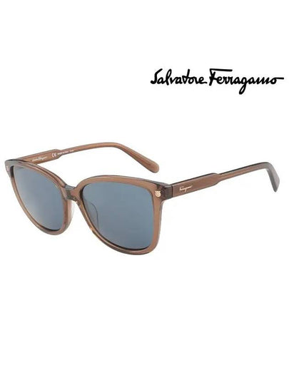 Eyewear Logo Square Sunglasses Blue Brown - SALVATORE FERRAGAMO - BALAAN 2