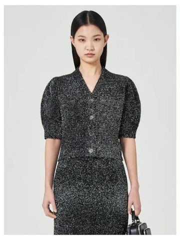 Metal yarn volume short sleeve spring fall cardigan gray domestic product GM0023120851450 - JUUN.J - BALAAN 1