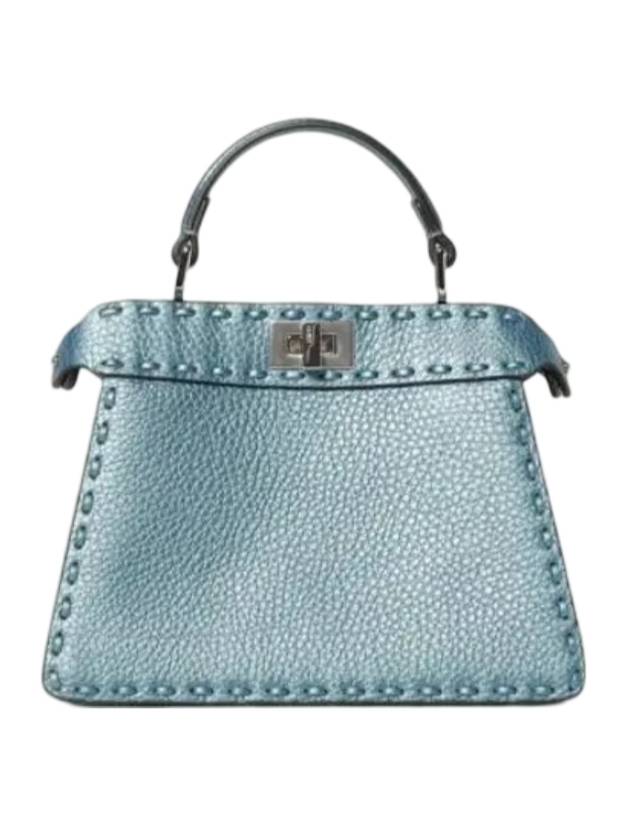 Peekaboo ISeeU Petite Tote Bag Blue - FENDI - BALAAN 1