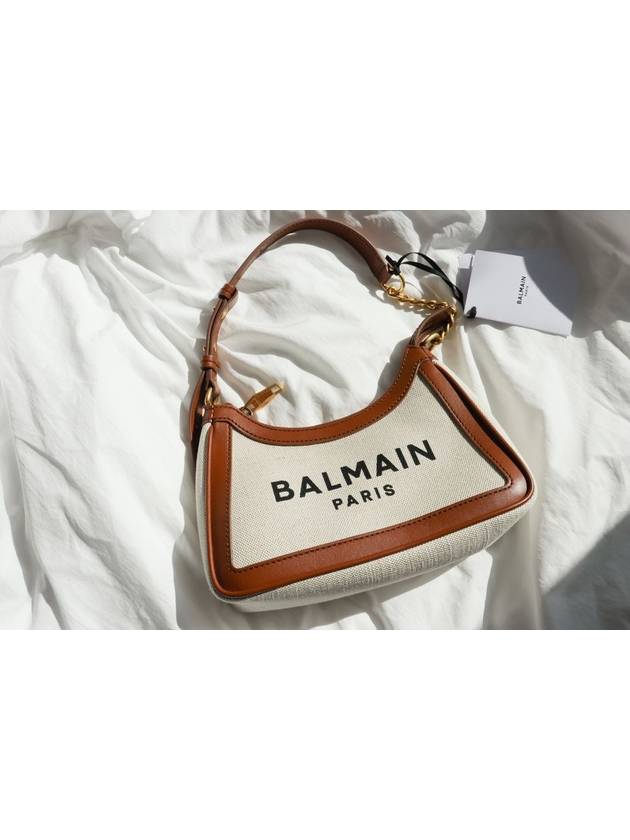 Neutral BArmy Logo Print Canvas Hobo Bag Shoulder Bag YN1BT743 TCFN - BALMAIN - BALAAN 2