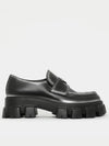 Men's Monolith Leather Loafers Black - PRADA - BALAAN 2