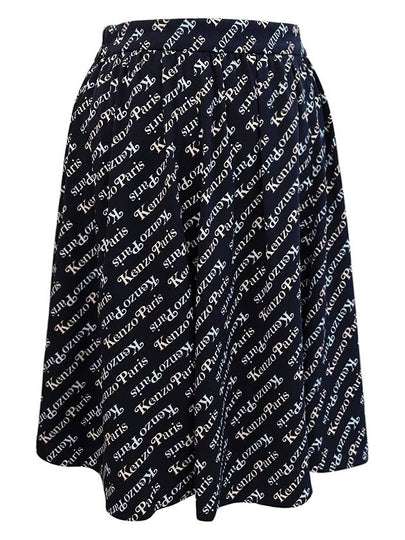 All Logo Print A Line Skirt Navy - KENZO - BALAAN 2