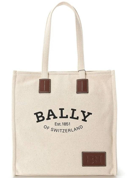 Crystalia Logo Fabric Tote Bag White - BALLY - BALAAN 2