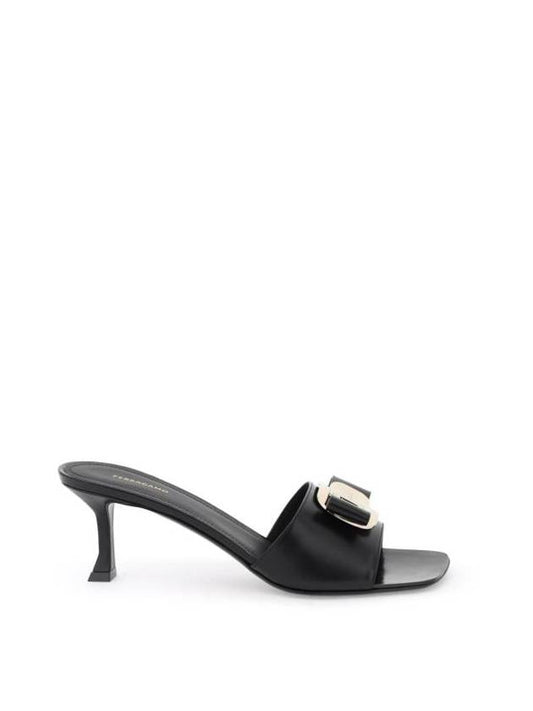 New Vara Plate Mule Black - SALVATORE FERRAGAMO - BALAAN 1