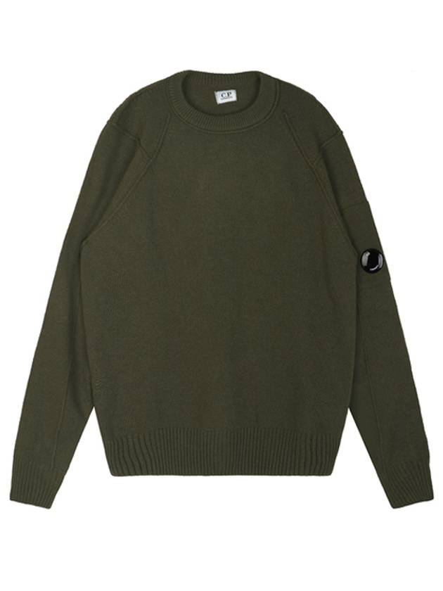 Lens Wappen Wool Blend Knit Top Khaki - CP COMPANY - BALAAN 2