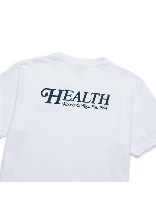 Health Print Crew Neck Cotton Short Sleeve T-shirt White - SPORTY & RICH - BALAAN 3