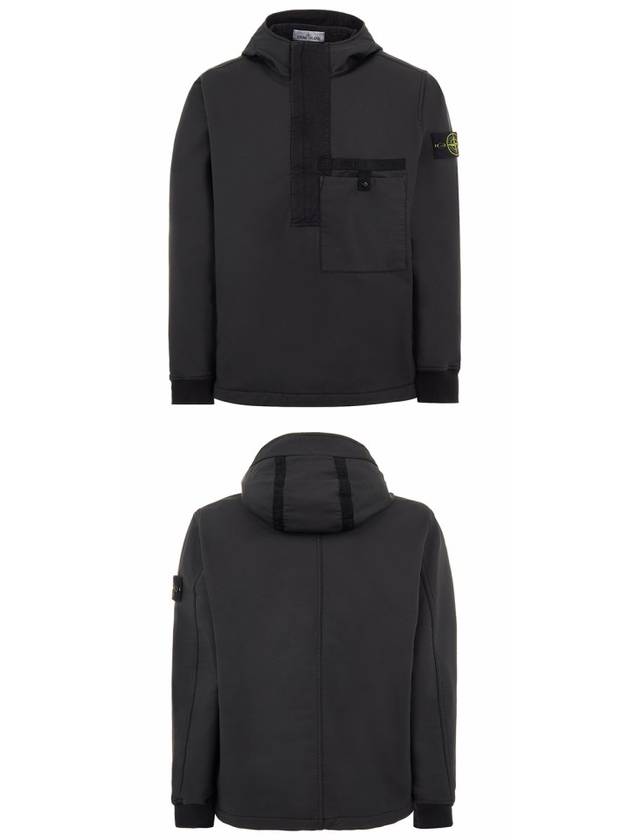 Waffen Patch Felpa Diagonal Gomata Anorak Black - STONE ISLAND - BALAAN 5