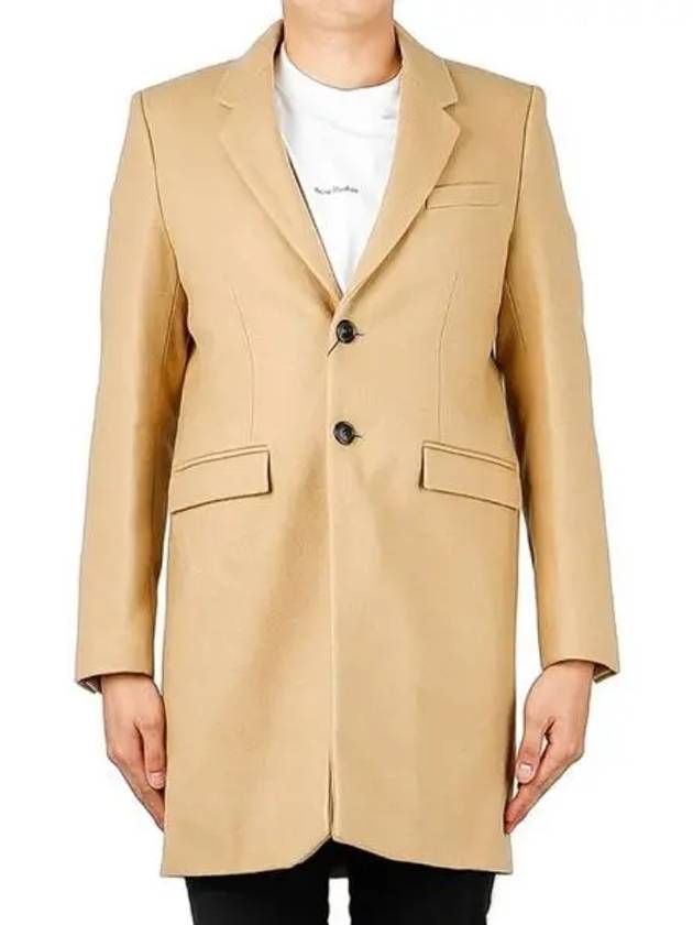 Men's Two Button Wool Single Coat Beige - SAINT LAURENT - BALAAN 2