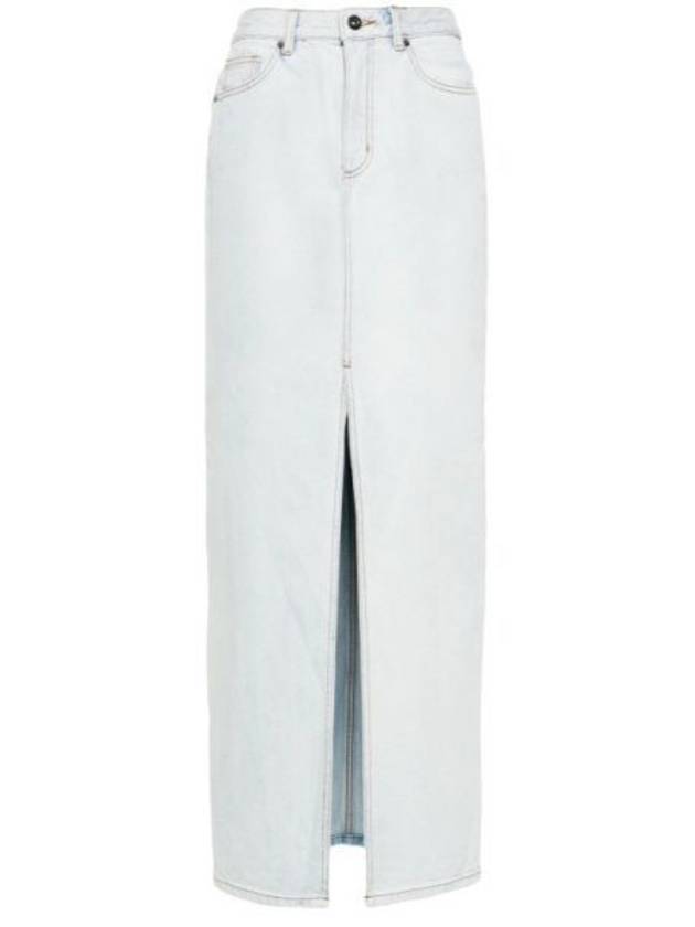 Women's Bleach Washing Denim Maxi H-Line Skirt White - SELF PORTRAIT - BALAAN 2