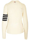 4 Bar Pointelle Knit Top White - THOM BROWNE - BALAAN 4