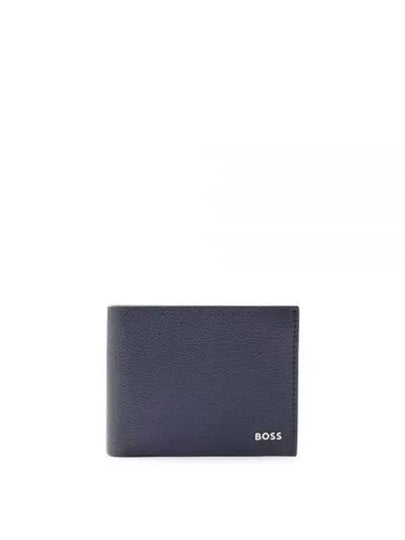 Highway Logo Grain Leather Half Wallet Navy - HUGO BOSS - BALAAN 2