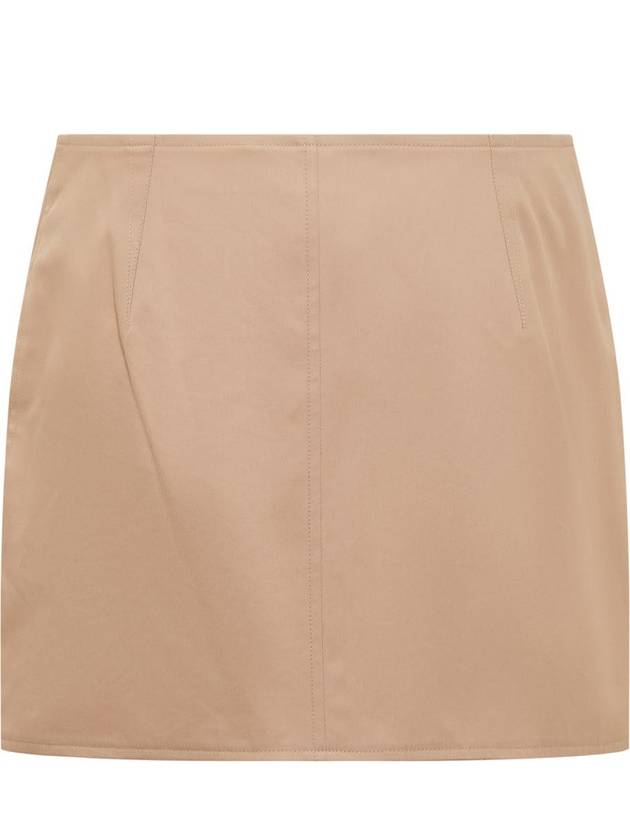 Women's Trench Mini Cotton Gabardine A-Line Skirt Pale Nude - BURBERRY - BALAAN 3