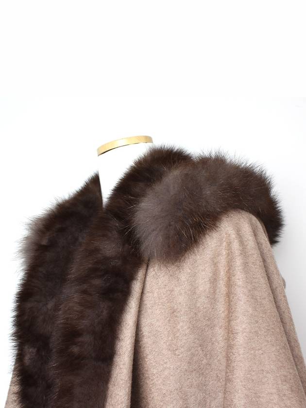 Fox fur trim cashmere cape free size - BALMAIN - BALAAN 5