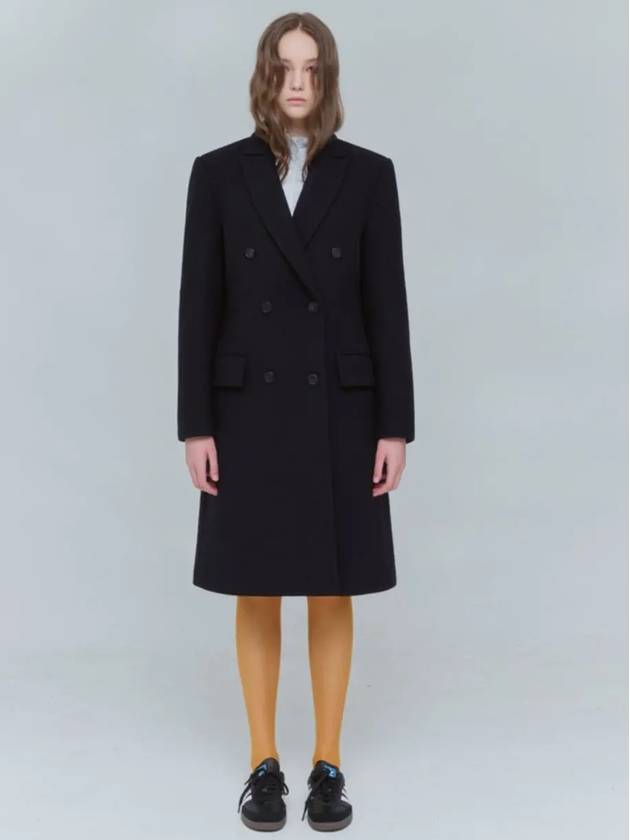 Long middle WOOL coat navy 0130 - VOYONN - BALAAN 8