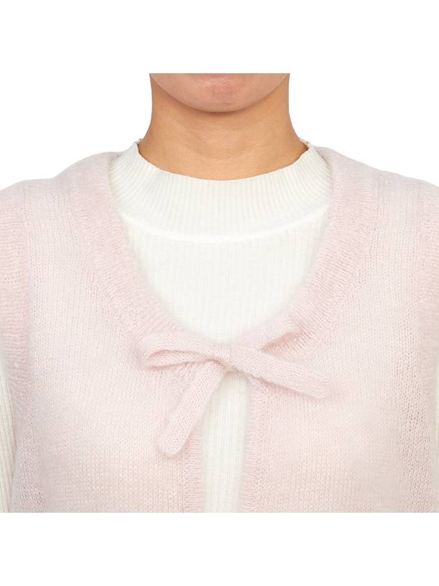 Tie String Light Mohair Vest Pink - GANNI - BALAAN 6