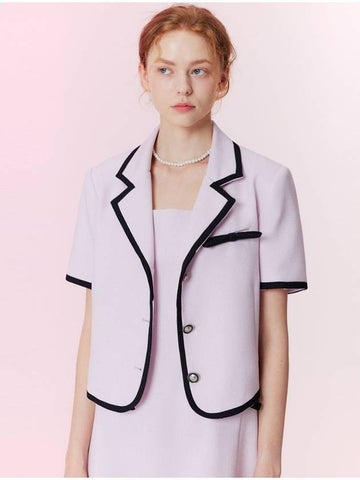 Combination tweed ribbon jacket_Pink - OPENING SUNSHINE - BALAAN 1