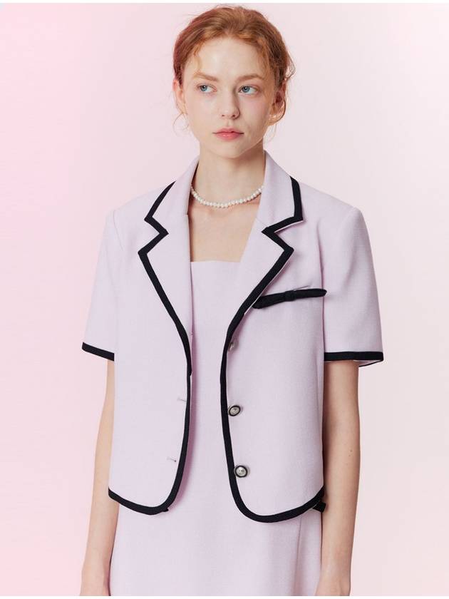 Combination tweed ribbon jacket Pink - OPENING SUNSHINE - BALAAN 1