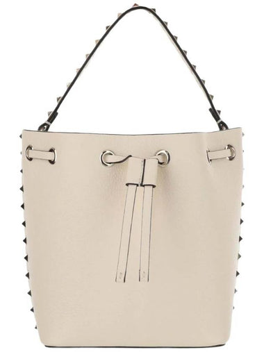 Women's Rockstud Bucket Bag Light Ivory - VALENTINO - BALAAN 1