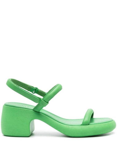 Thelma Leather Sandal Heels Green - CAMPER - BALAAN 1