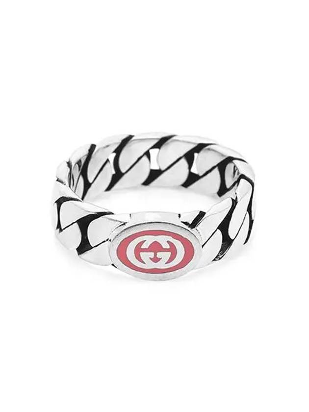 Interlocking G Enamel Ring Silver YBC701612002 - GUCCI - BALAAN 5