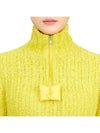 Half Zip-Up Knit Top Yellow - MONCLER - BALAAN 7