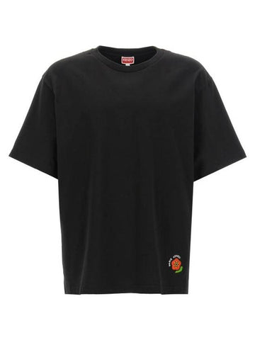 Pop Embroidered Oversized Short Sleeve T-Shirt Black - KENZO - BALAAN 1