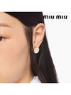 Enameled Metal Earrings White - MIU MIU - BALAAN 7