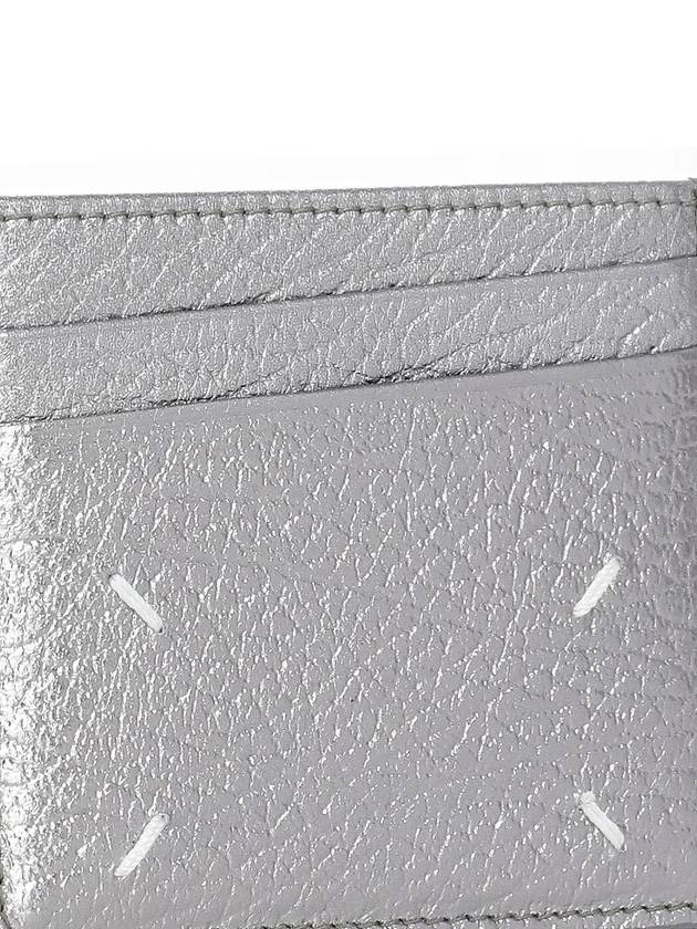 Stitched Calfskin Card Wallet Silver - MAISON MARGIELA - BALAAN 5