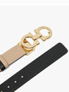 Reversible Gancini Leather Belt Black Macadamia - SALVATORE FERRAGAMO - BALAAN 4