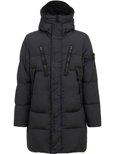 Stone Island Compass Waffen Garment Crinkle Down Hooded Padded Parka 74I3FL002 V0029 - STONE ISLAND - BALAAN 1