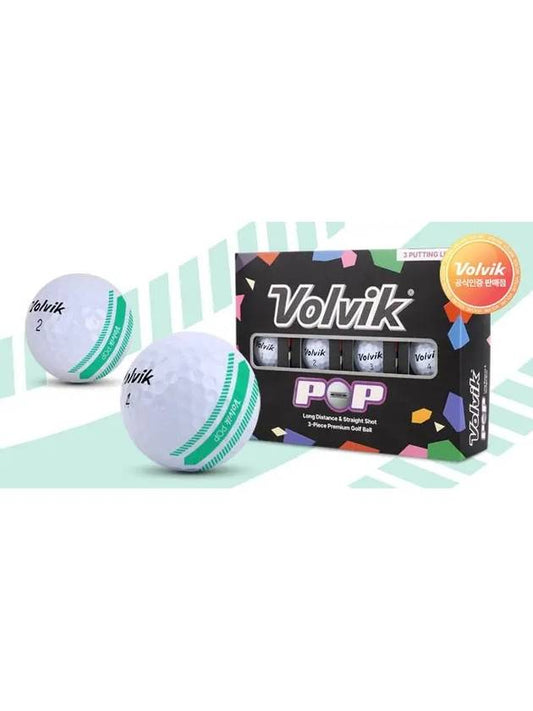 Pop 3 Piece Golf Ball 1 Dozen 12 Ball White - VOLVIK - BALAAN 2