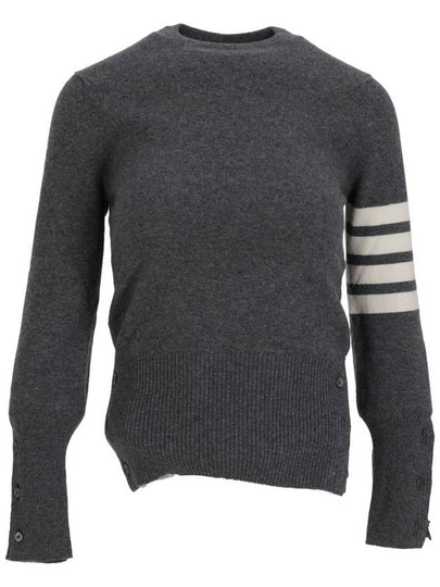 Women's 4 Bar Classic Cashmere Pullover Knit Top Grey - THOM BROWNE - BALAAN 2