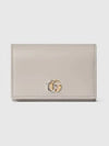 GG Marmont Leather Card Wallet Light Grey - GUCCI - BALAAN 2