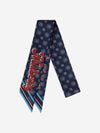 Recycled Polyester From England With Love Skinny Scarf Night Sky Poplin Blue - MULBERRY - BALAAN 1