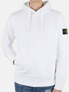 Wappen Patch Cotton Fleece Hoodie White - STONE ISLAND - BALAAN 3