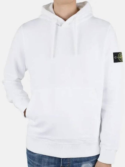 Wappen Patch Cotton Fleece Hoodie White - STONE ISLAND - BALAAN 2