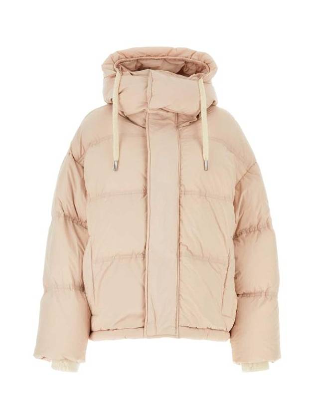 Oversized Nylon Puffer Down Jacket Pink - AMI - BALAAN 1