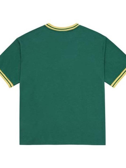 Drold Monsieur Striped Trim Logo T Shirt TS146 CO002 FGN - DROLE DE MONSIEUR - BALAAN 2